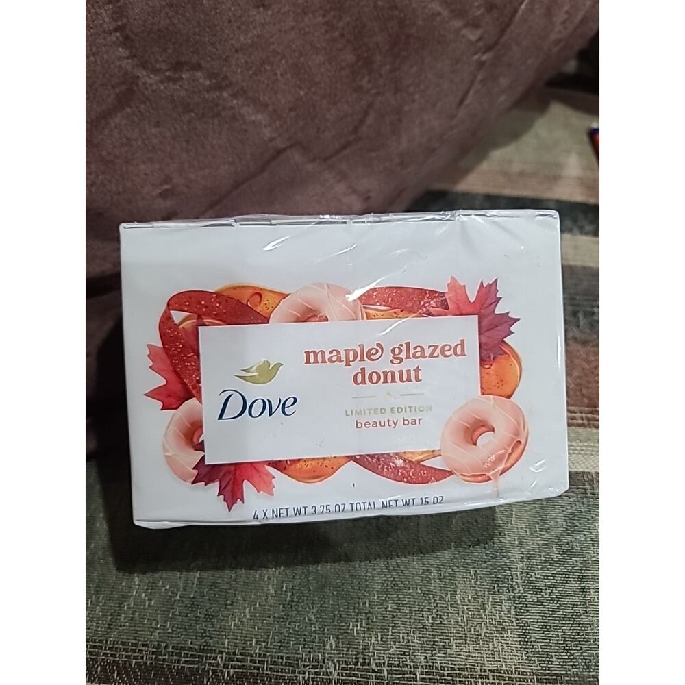 Dove Maple Glazed Donut Holiday Treats Bar Soap - Limited Edition, 15oz, 4 Bars